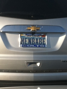 Nevada has a serious infatuation with personalized license plates. "menbabe" What's a men babe? Mandi helped me out with this one...maybe it's "me n babe"??